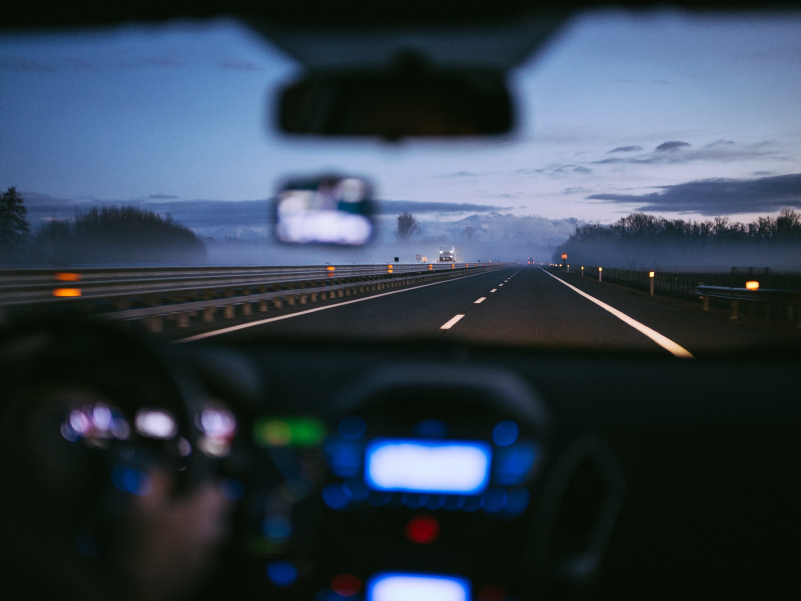 car driving on highway