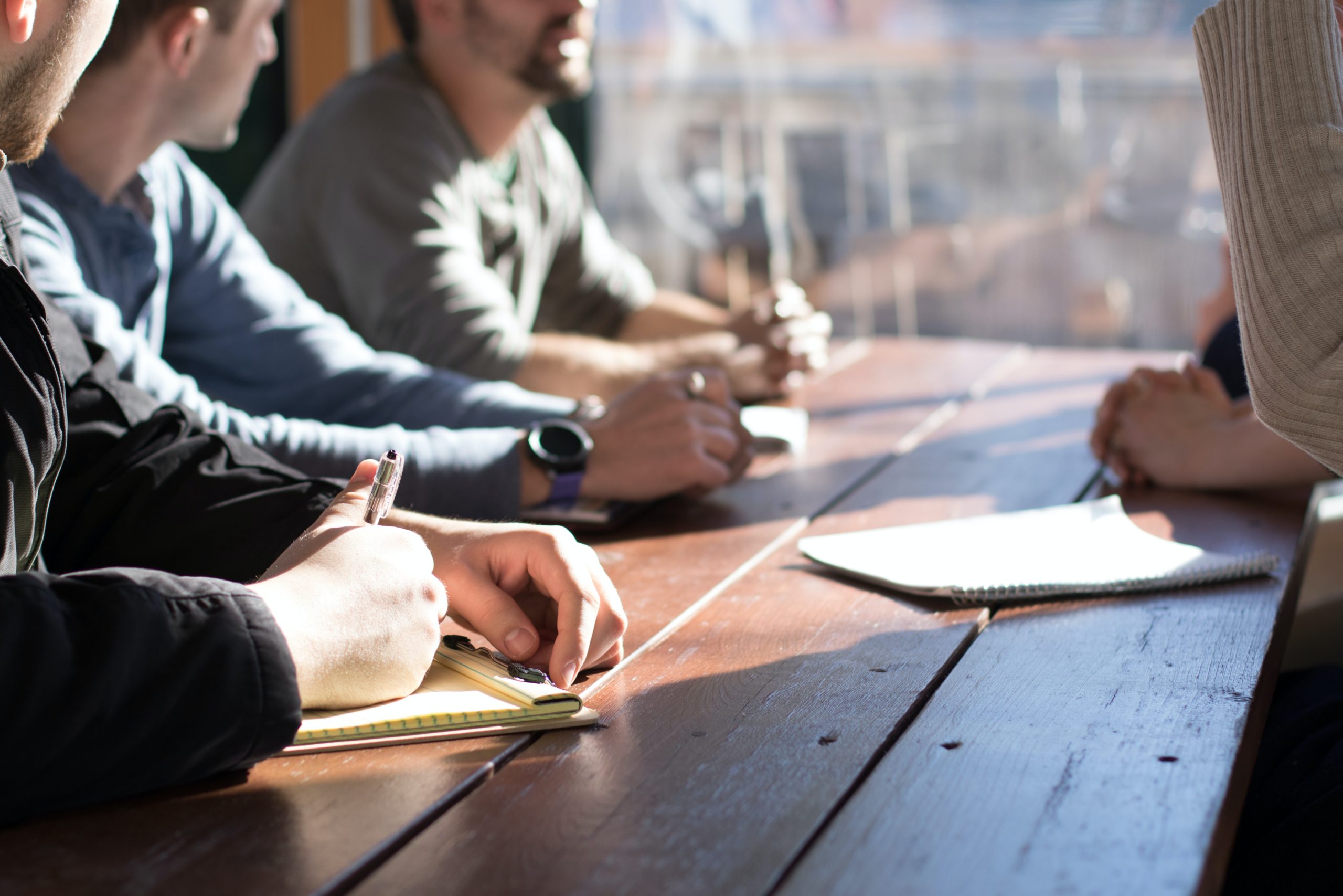 people meeting at table